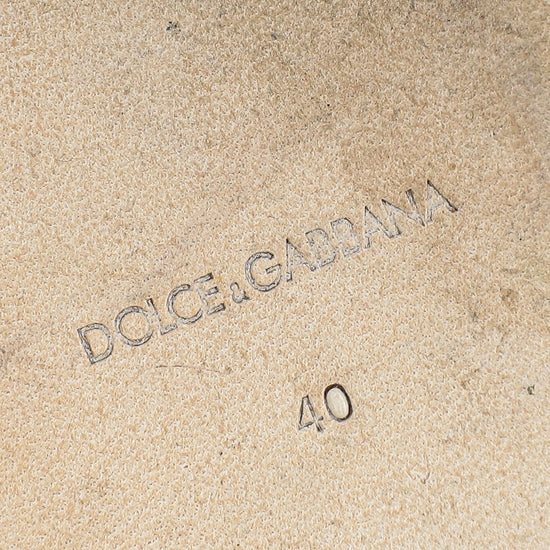 Dolce & Gabbana Green DG Logo Cutout Flat Sandals 40