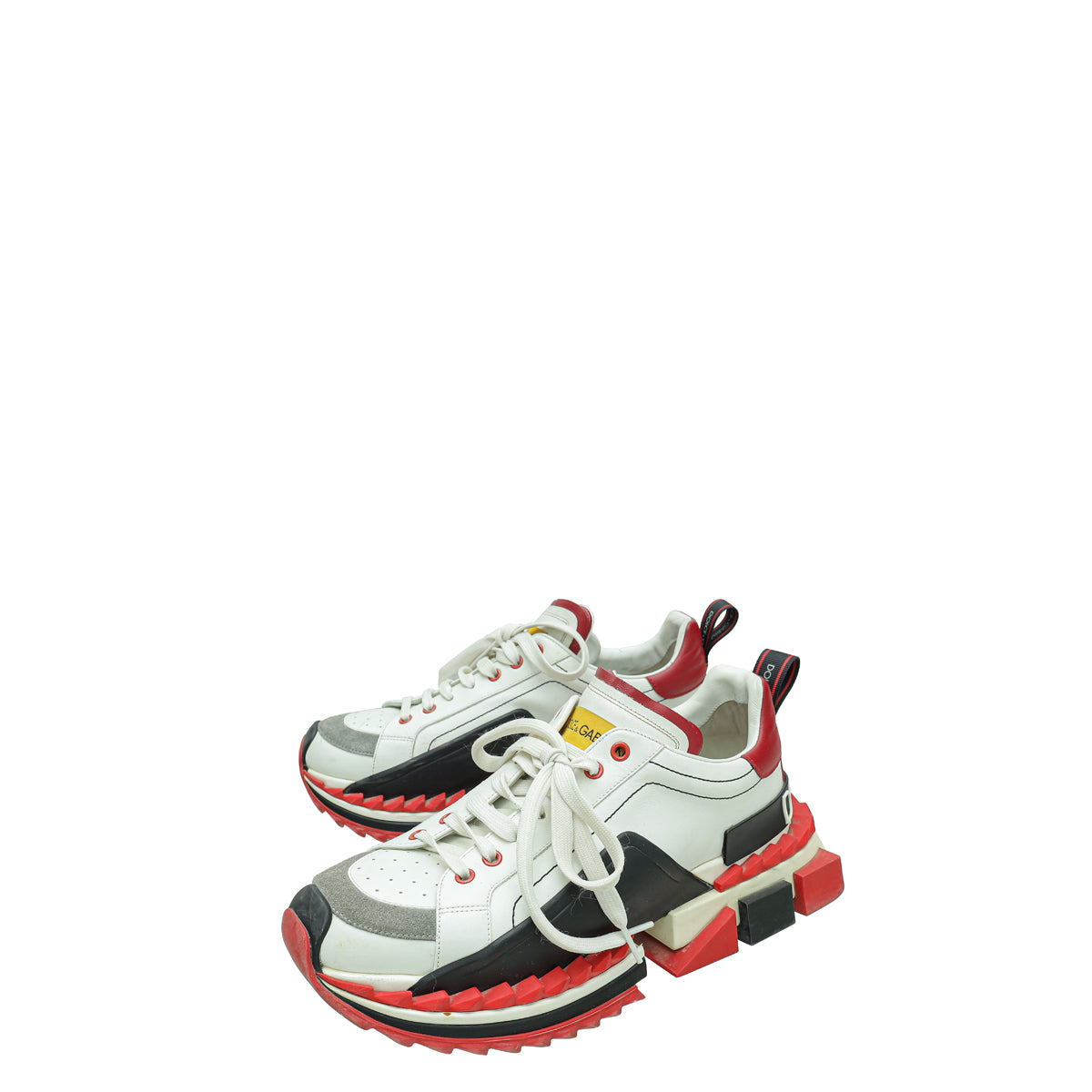 Super King Dolce And Gabbana Red And White Shoes Low-Top Leather