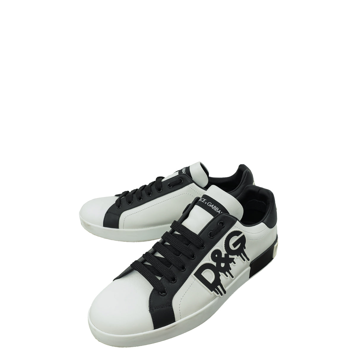 Dolce & Gabbana Bicolor Portofino D&G Drip Logo Sneakers 12-Dolce & Gabbana-THE CLOSET