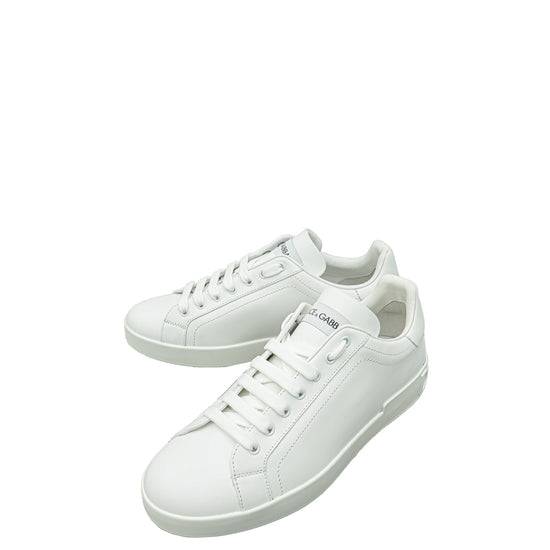 Dolce & Gabbana White Portofino Sneakers 9.5