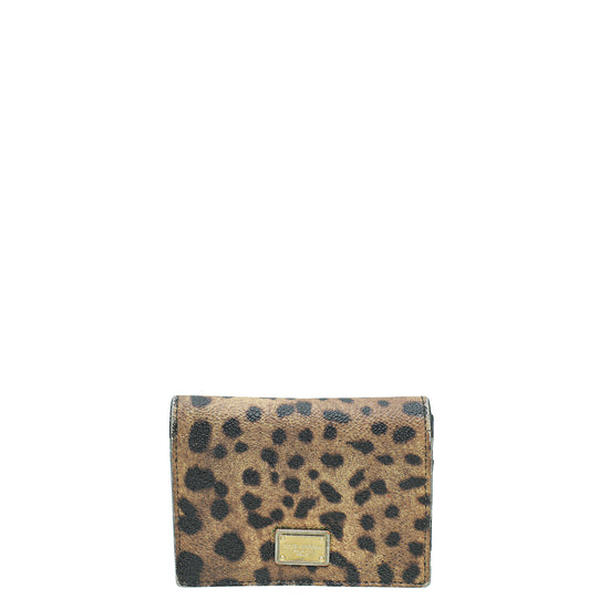 Dolce & Gabbana Brown Leopard Card Holder Case