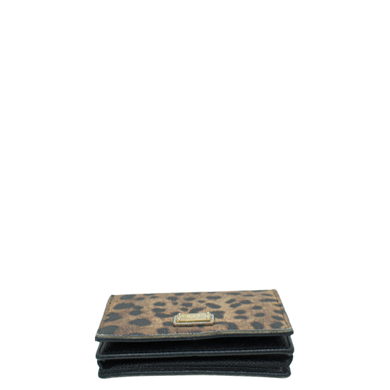 Dolce & Gabbana Brown Leopard Card Holder Case