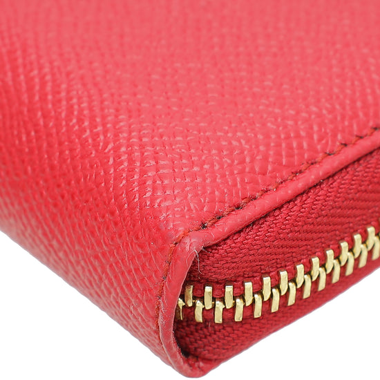 Dolce & Gabbana Red Dauphine Zip Around Long Wallet