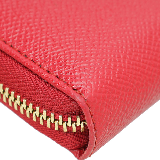 Dolce & Gabbana Red Dauphine Zip Around Long Wallet