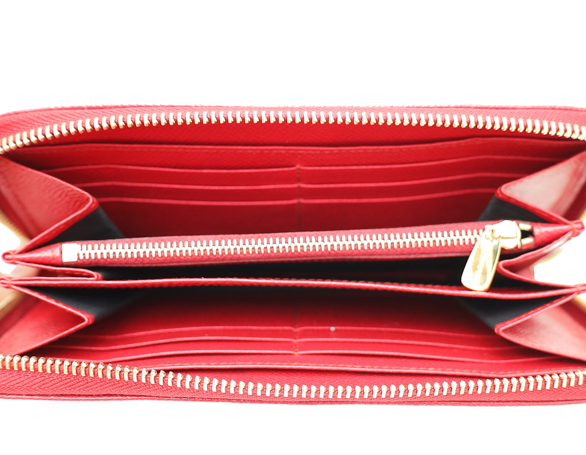 Dolce & Gabbana Red Dauphine Zip Around Long Wallet