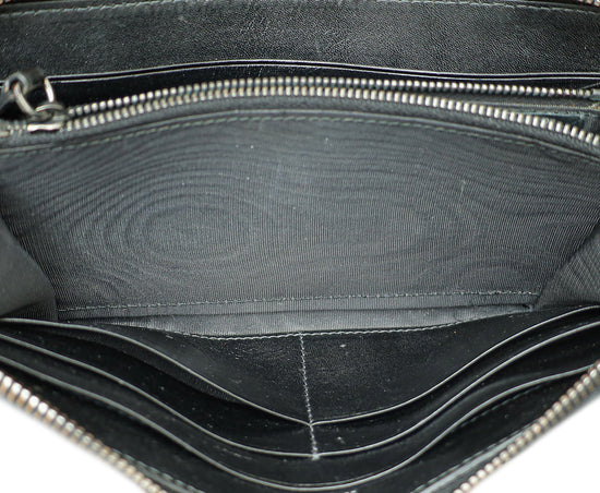 Dolce & Gabbana Black Suede Crystal Studded Zipped Around Long Wallet