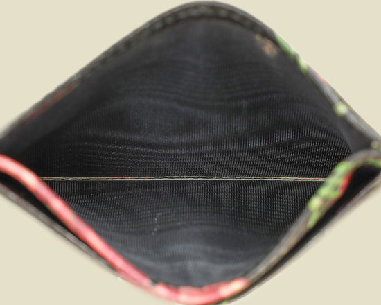 Dolce & Gabbana Black Multicolor Floral Print Card Holder