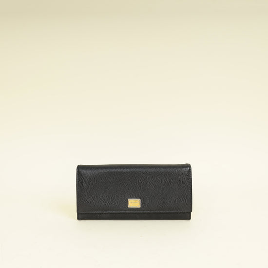 Dolce & Gabbana Black Dauphine Continental Wallet