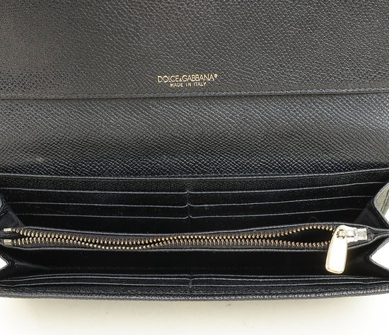 Dolce & Gabbana Black Dauphine Continental Wallet