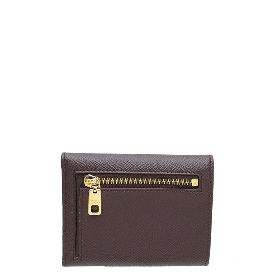 Dolce & Gabbana Burgundy Dauphine French Flap Wallet