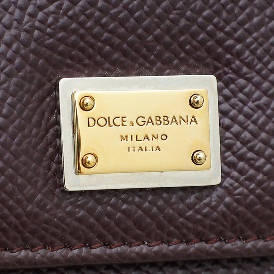 Dolce & Gabbana Burgundy Dauphine French Flap Wallet