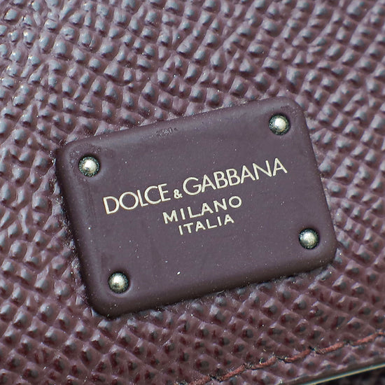 Dolce & Gabbana Burgundy Dauphine Bifold "DG King" Wallet