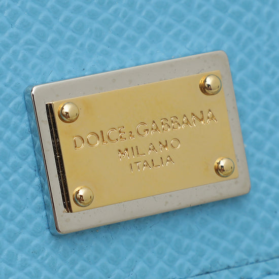 Dolce & Gabbana Blue Zipped Card Holder Wallet