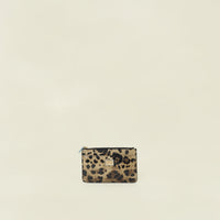 Dolce & Gabbana Bicolor Leopard Print Logo Plaque Medium Zip Card Holder