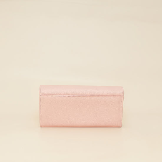 Dolce & Gabbana Pink DG Crystal Dauphine Flap Continental Wallet