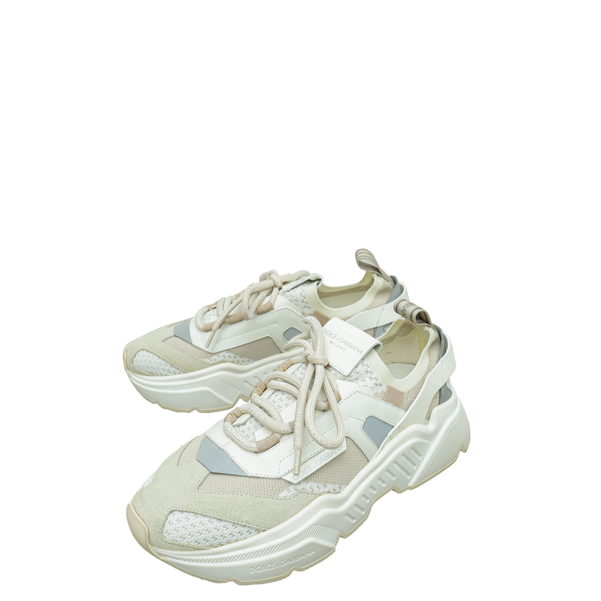 Dolce & Gabbana Beige Multicolor Daymaster Stretch Mesh Sneaker 39-Dolce & Gabbana-THE CLOSET