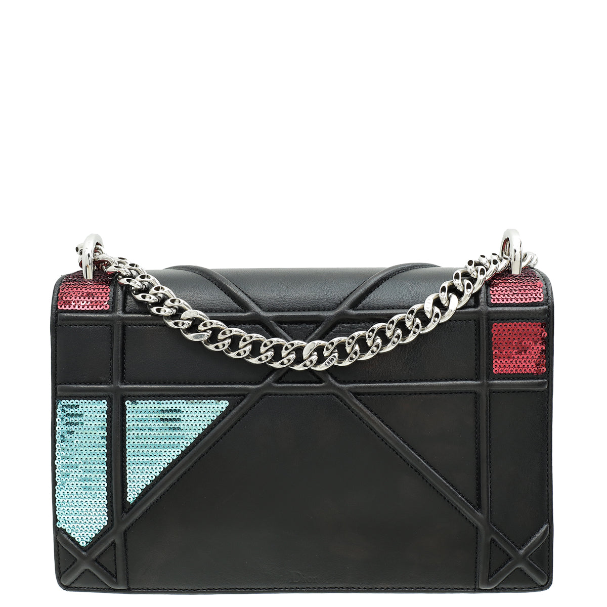 Christian Dior Black Sequins Diorama Flap Medium Shoulder Bag-Christian Dior-THE CLOSET