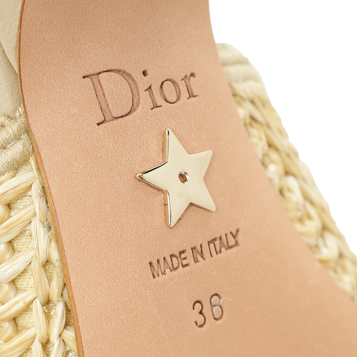 Christian Dior Naturel Raffia J'Adior Slingback Pumps 36