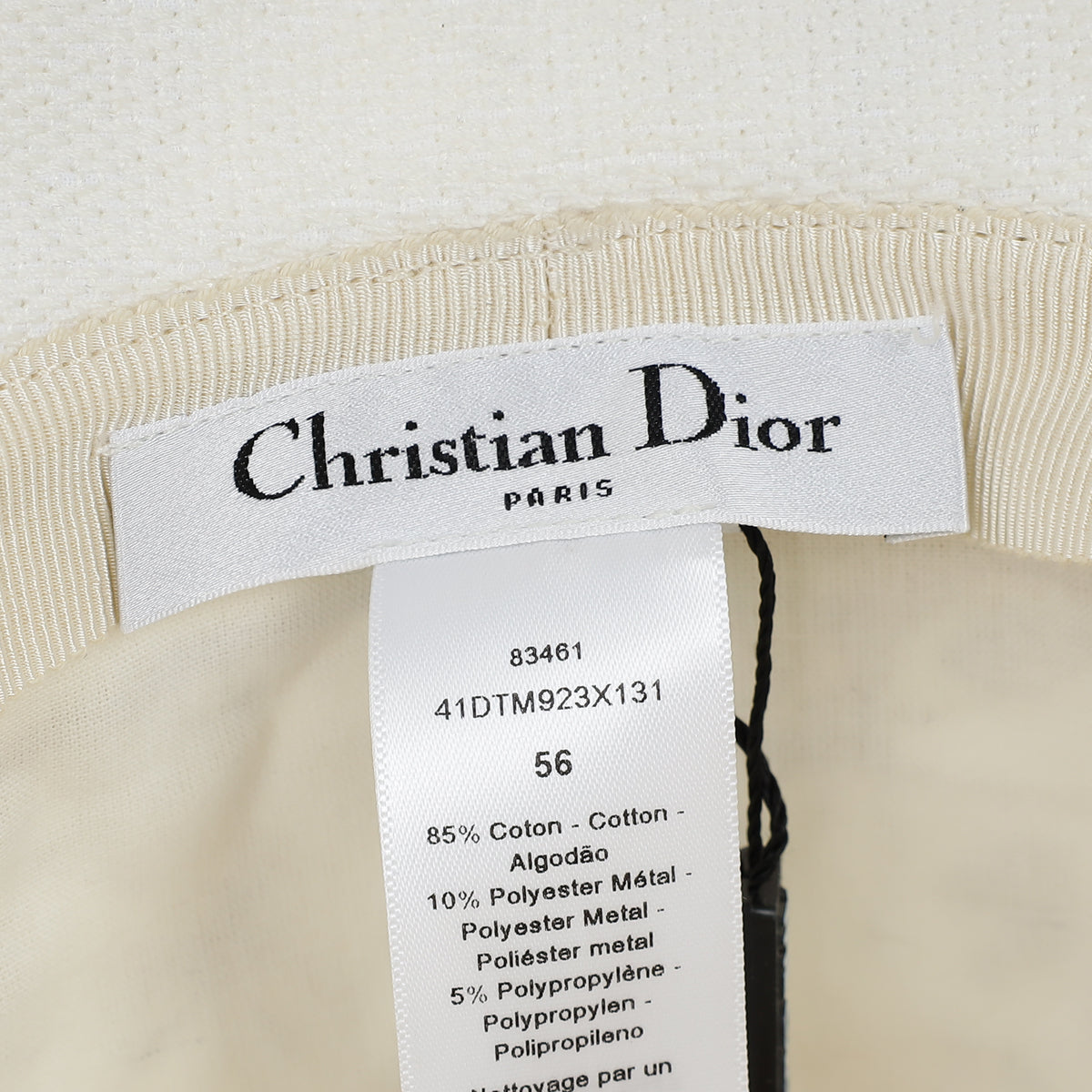 Christian Dior White Gold Butterfly Embroidered Bucket Hat – THE