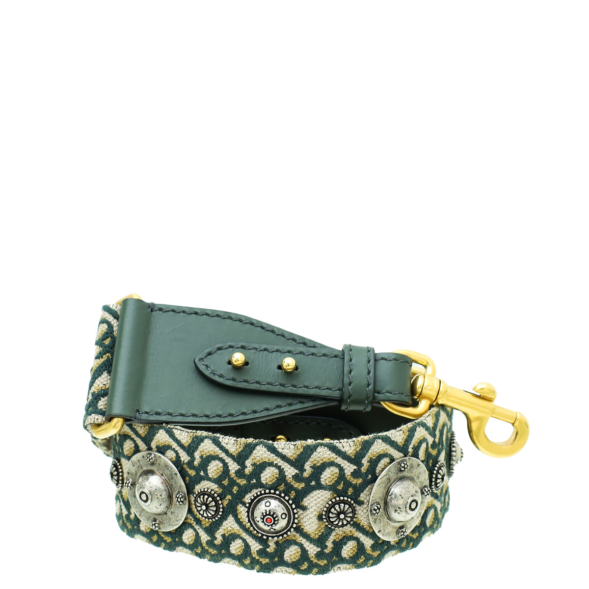 Christian Dior Green Signature Dior Vintage Oblique Bag Strap-Christian Dior-THE CLOSET