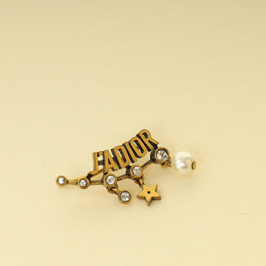 Christian Dior Antique Gold J'Adior Crystal Drop Earrings