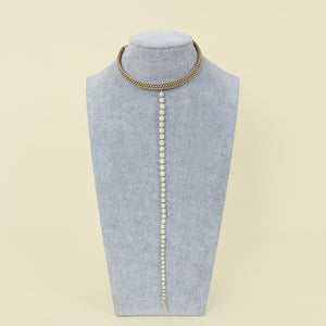 Christian Dior Gold Finish Pearl D-Vinity Choker Necklace
