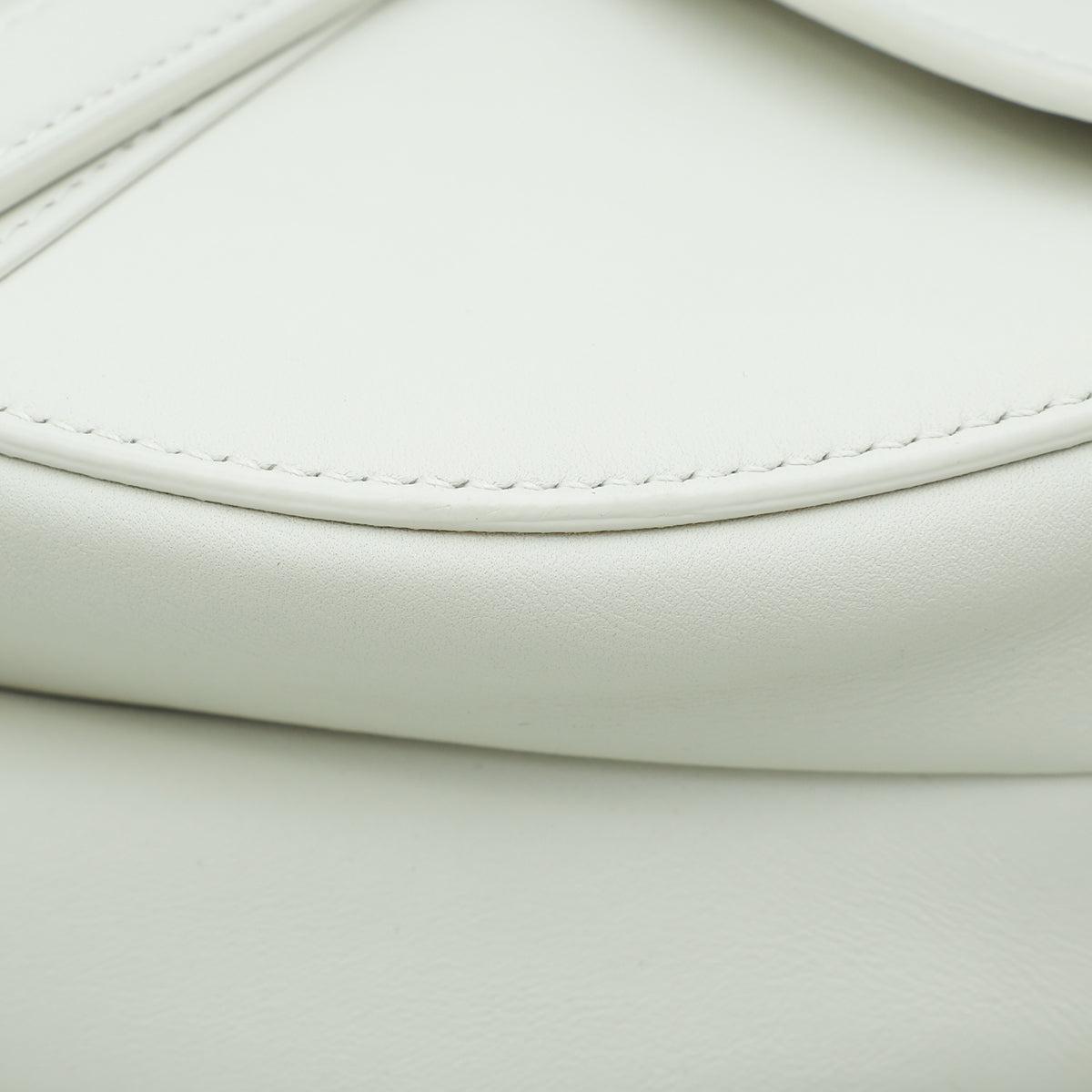 Christian Dior White Saddle Ultra Matte Medium Bag