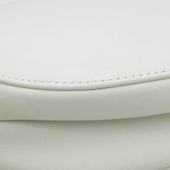 Christian Dior White Saddle Ultra Matte Medium Bag