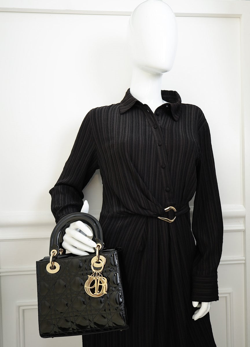 Christian Dior Black Lady Dior Small Bag