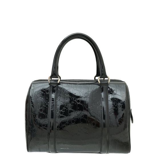 Christian Dior Black Monogram Boston Bag