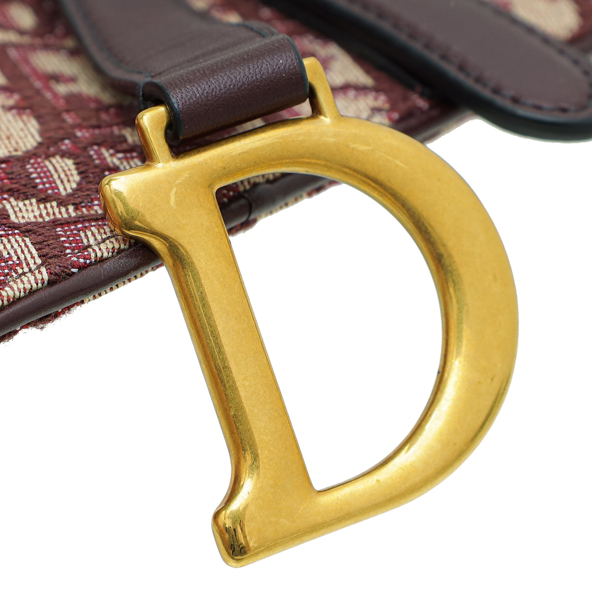 Christian Dior Burgundy Oblique Saddle Belt Bag