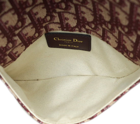 Christian Dior Burgundy Oblique Saddle Belt Bag