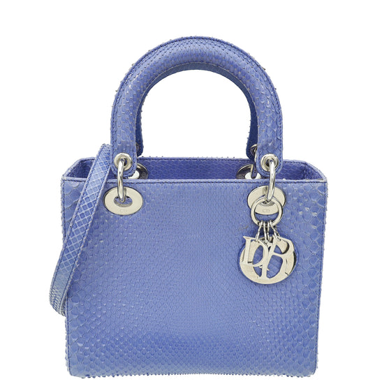 Christian Dior Purple Python Lady Dior Medium Bag