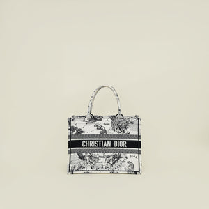 Christian Dior Bicolor Zodiac Embroidered Book Tote Medium Bag