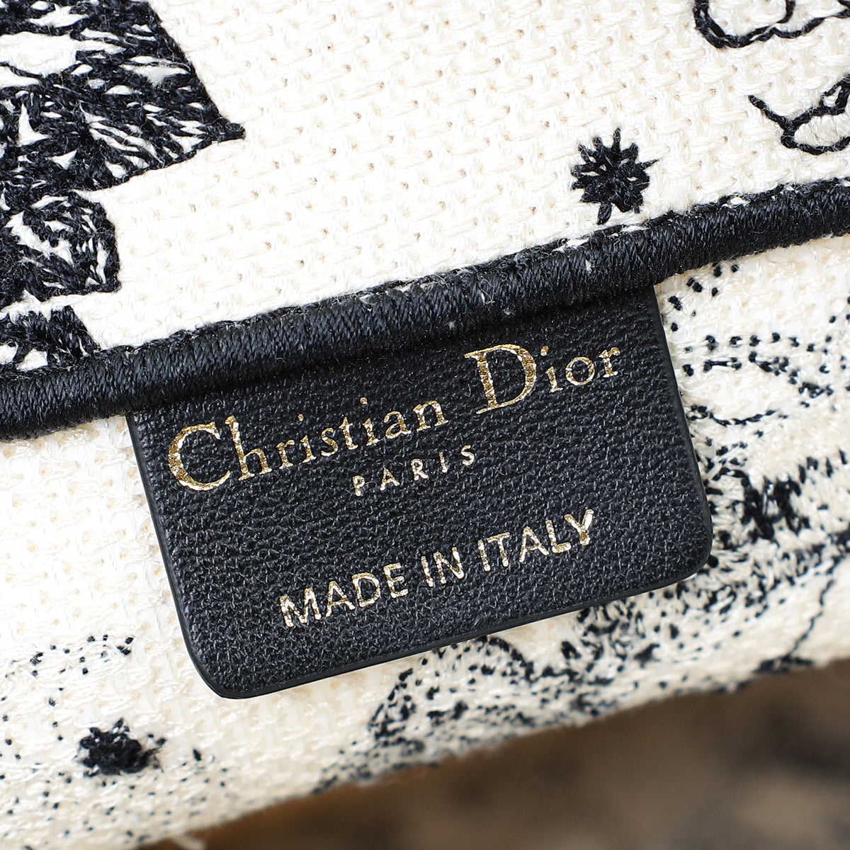Christian Dior 英語版 Christian Dior Bicolor Zodiac Embroidered Book Tote Medium Bag