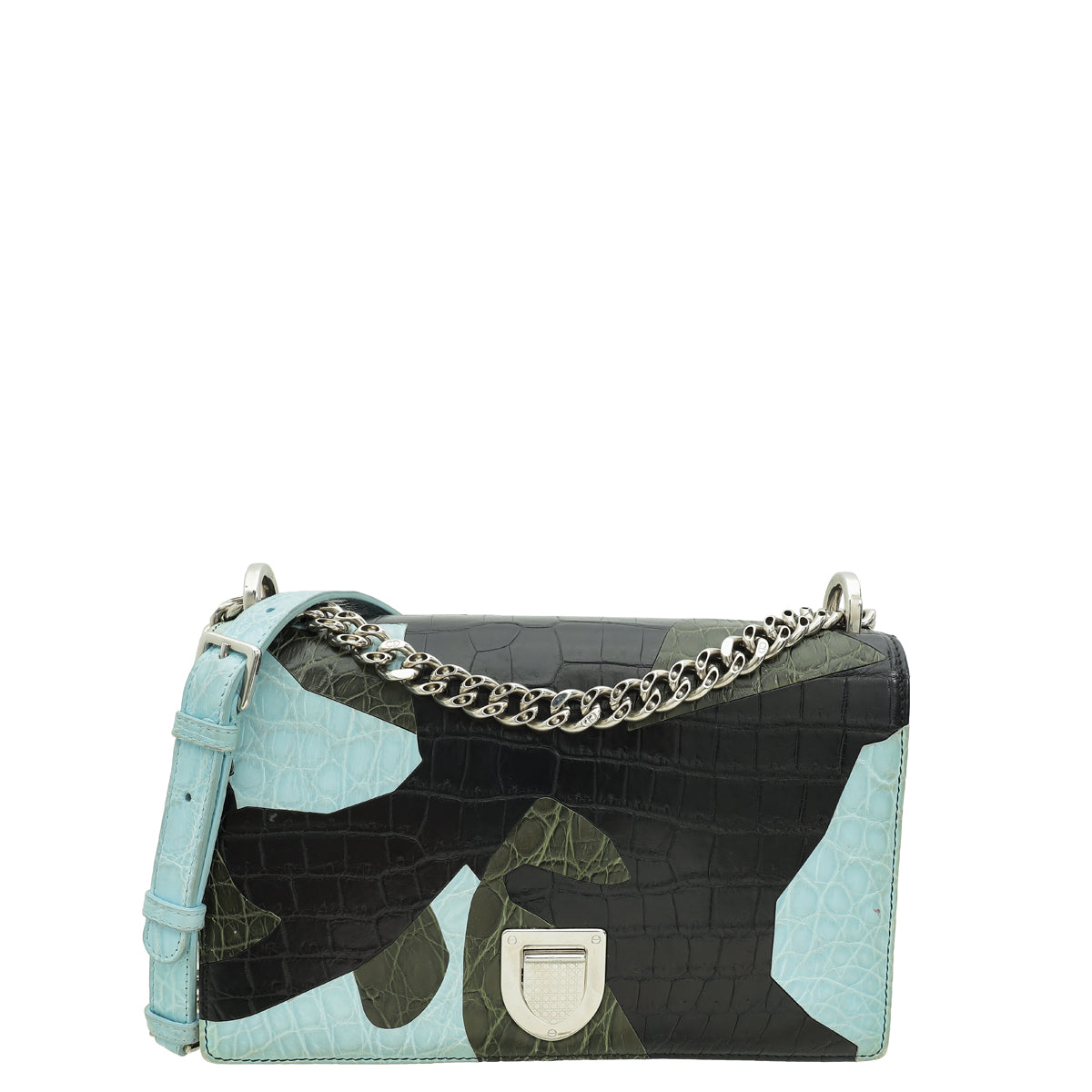 Christian Dior Black Multicolor Diorama Crocodile Patchwork Medium Bag-Christian Dior-THE CLOSET