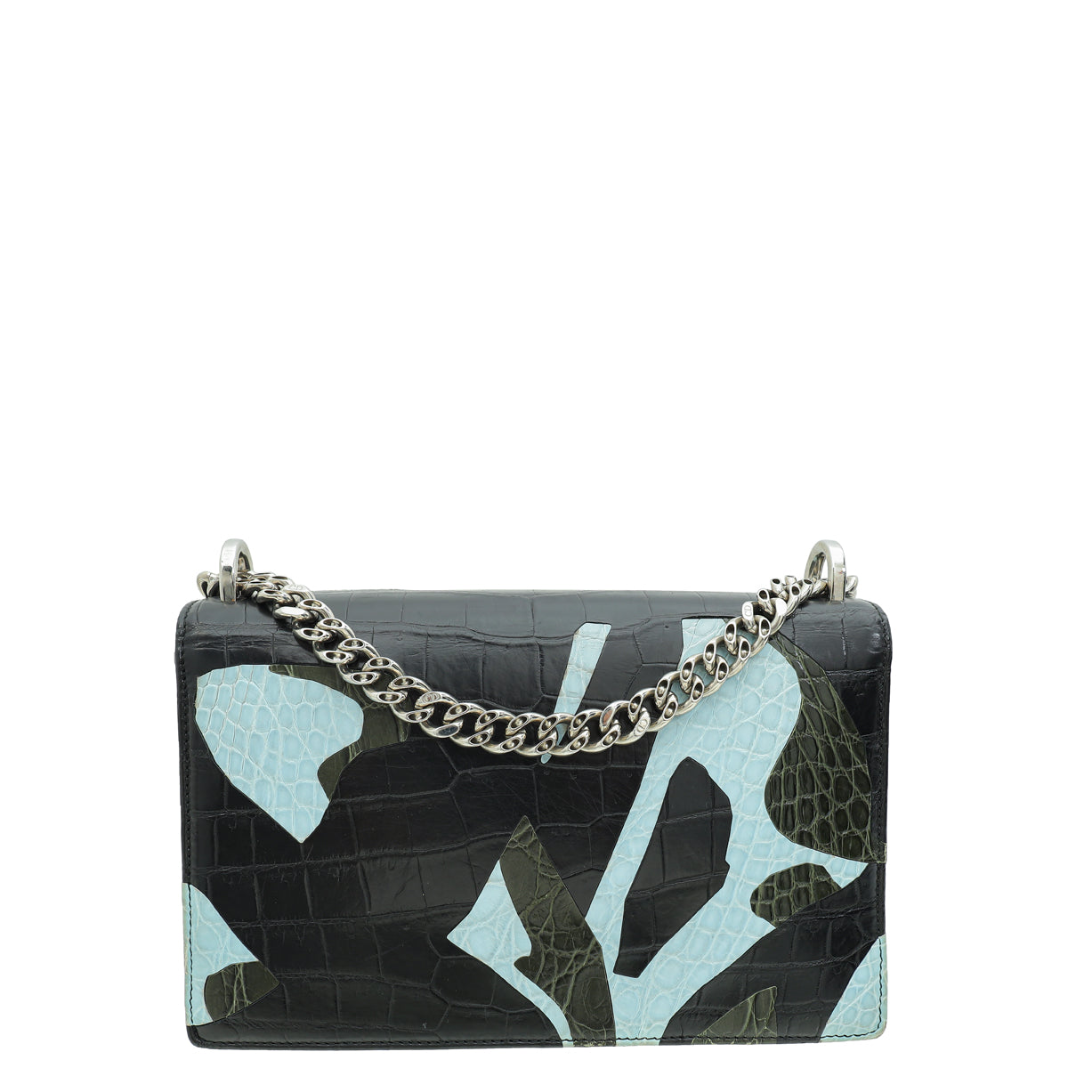 Christian Dior Black Multicolor Diorama Crocodile Patchwork Medium Bag-Christian Dior-THE CLOSET