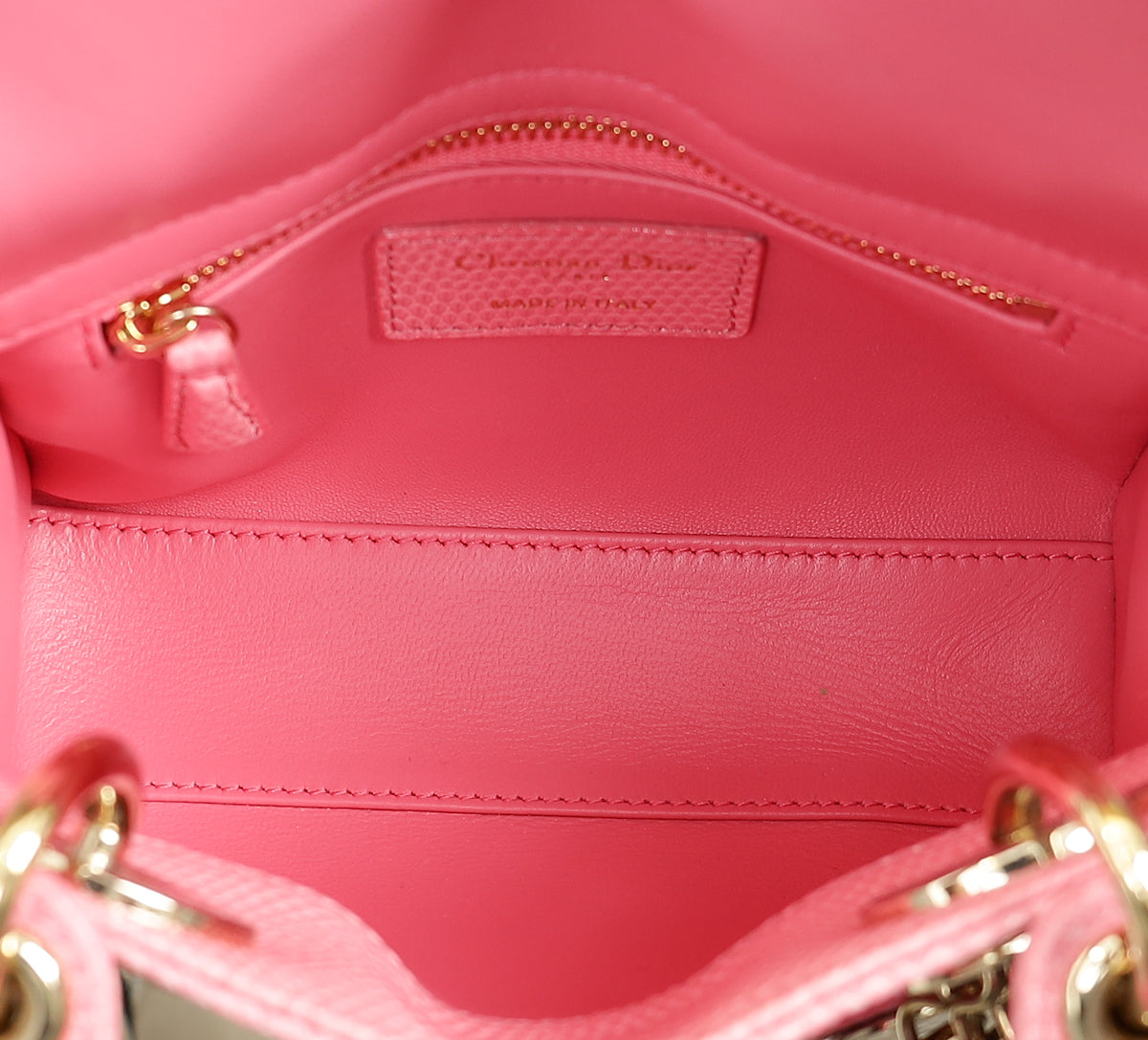 Christian Dior Pink Lady Dior Lizard Mini Chain Bag