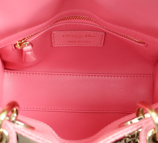 Christian Dior Pink Lady Dior Lizard Mini Chain Bag