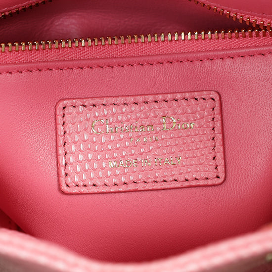 Christian Dior Pink Lady Dior Lizard Mini Chain Bag