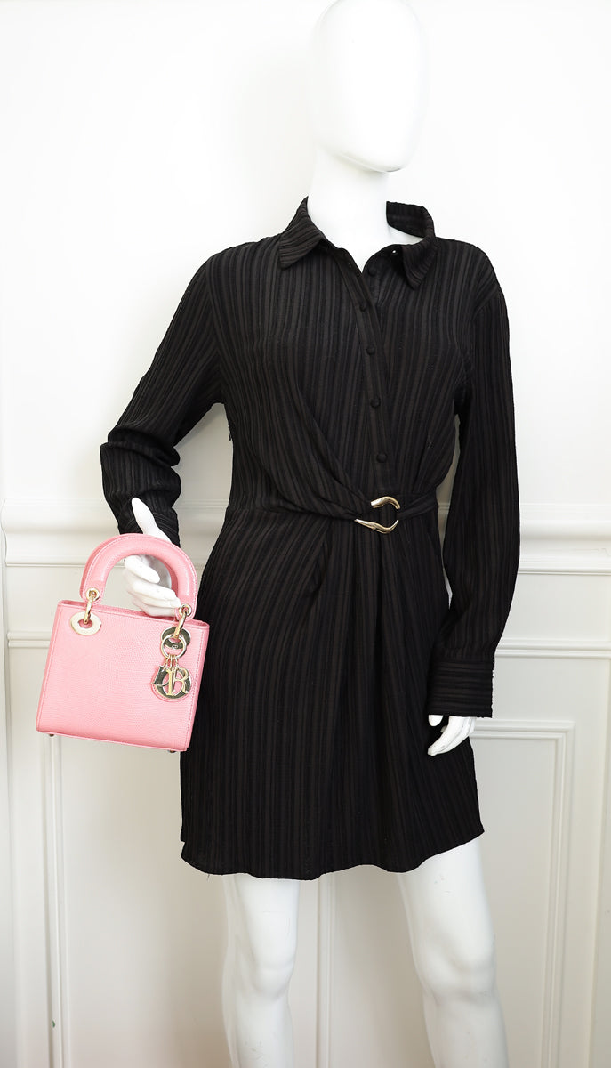 Christian Dior Pink Lady Dior Lizard Mini Chain Bag