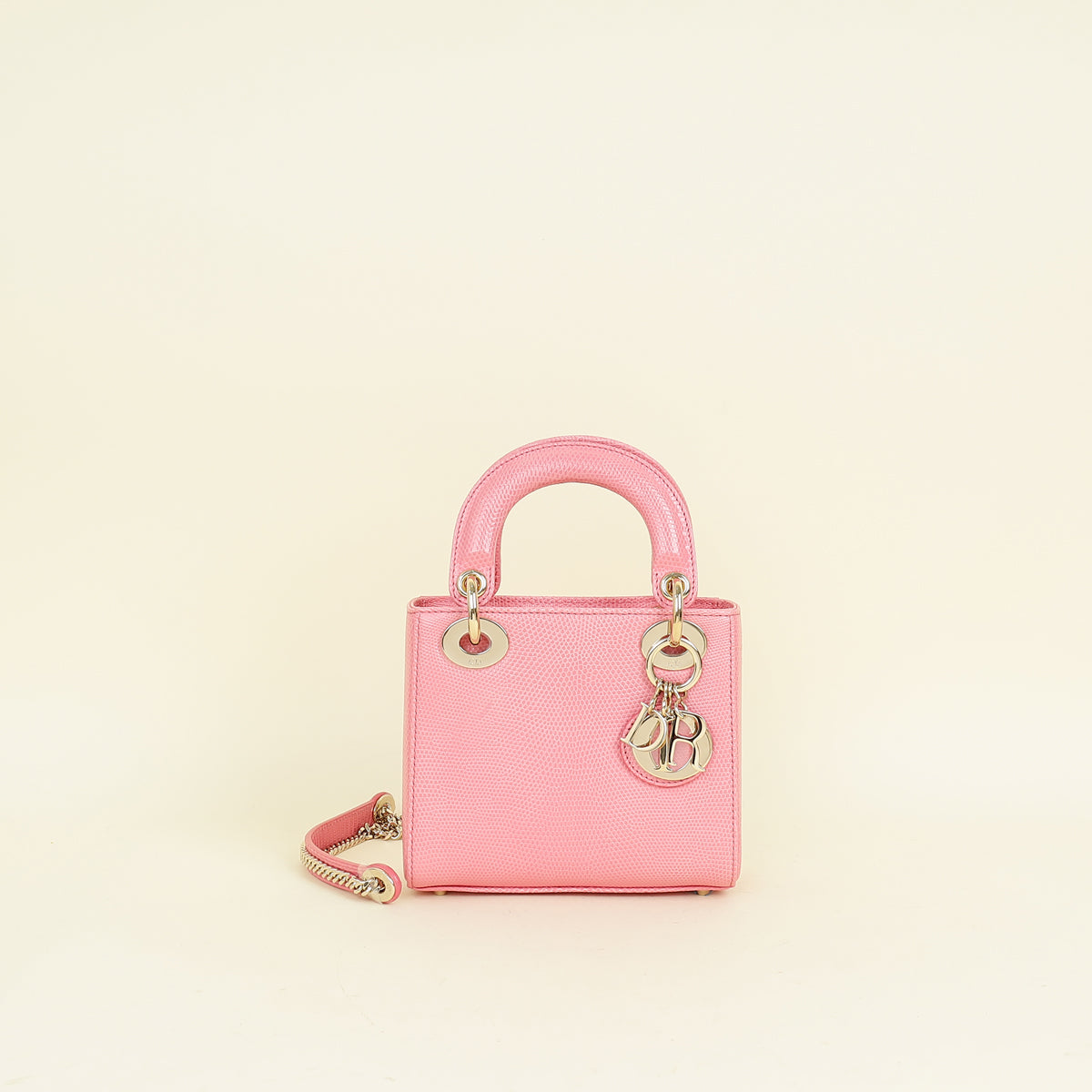 Christian Dior Pink Lady Dior Lizard Mini Chain Bag