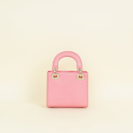Christian Dior Pink Lady Dior Lizard Mini Chain Bag