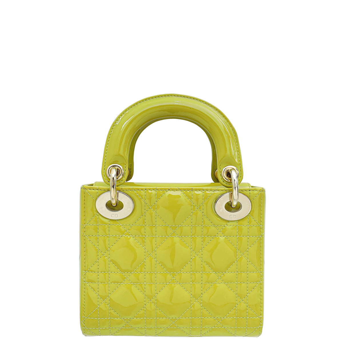 Christian Dior Lime Yellow Lady Dior Mini Bag-Christian Dior-THE CLOSET