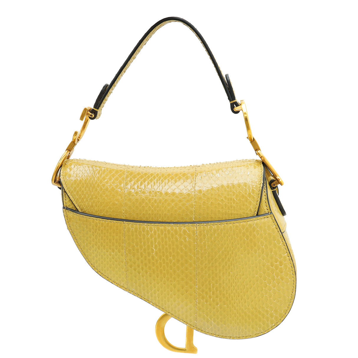 Christian Dior Dark Mustard Python Saddle Mini Bag-Christian Dior-THE CLOSET
