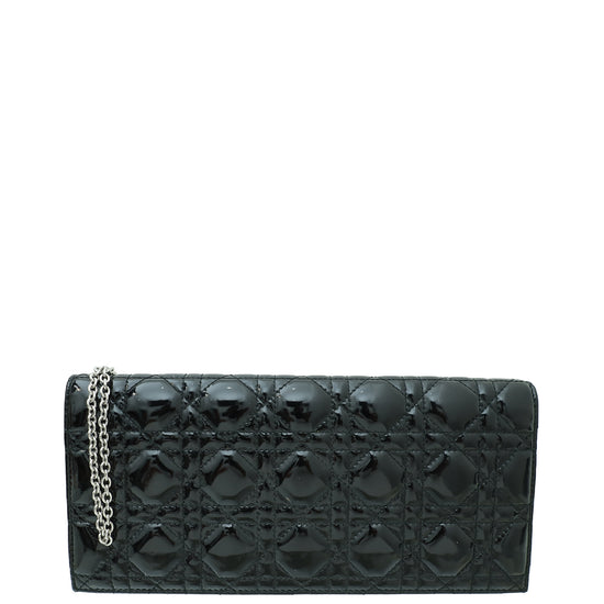 Christian Dior Black Lady Dior Convertible Chain Clutch Bag