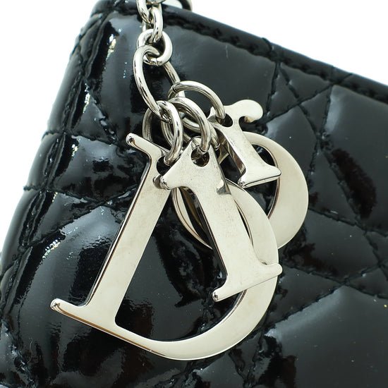 Christian Dior Black Lady Dior Convertible Chain Clutch Bag
