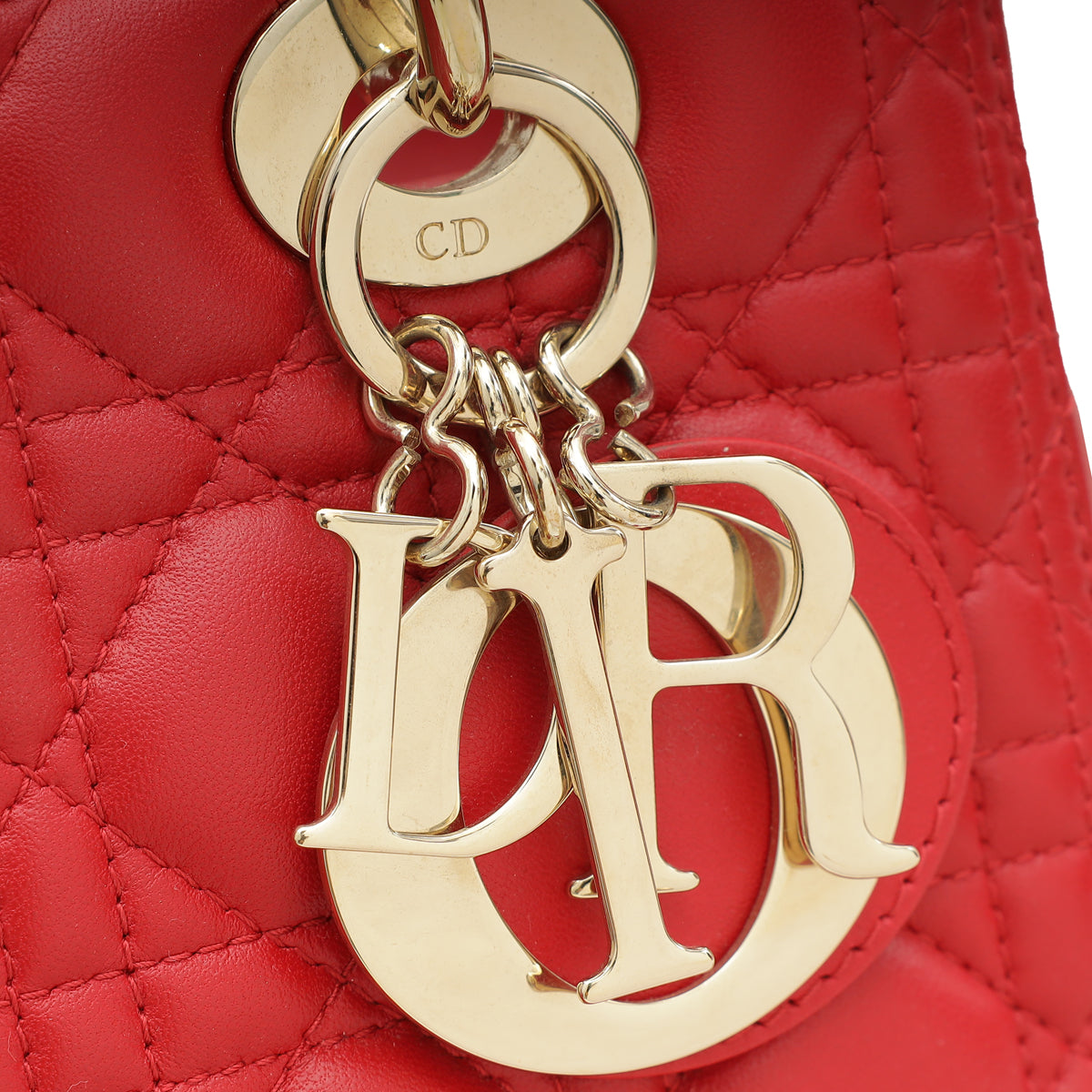 Christian Dior Red Lady Dior Medium Bag