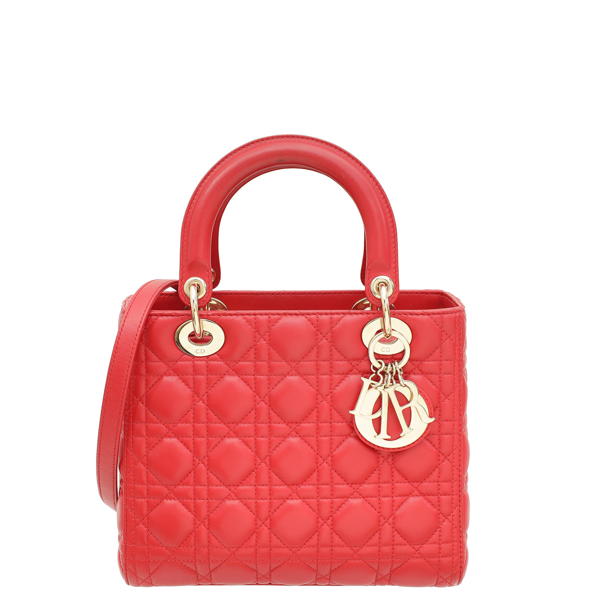 Christian Dior Red Lady Dior Medium Bag