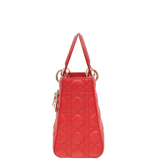 Christian Dior Red Lady Dior Medium Bag